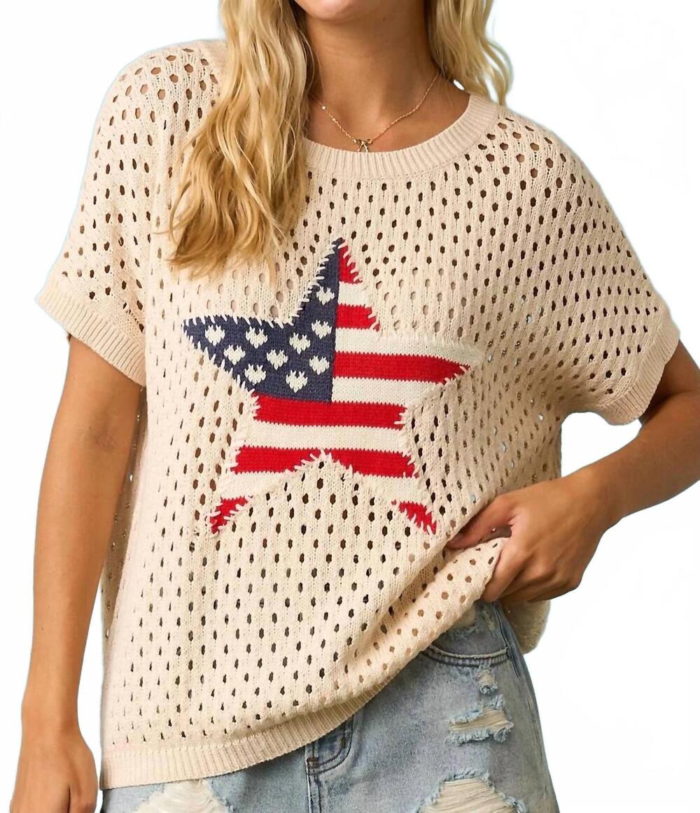 NEW MITTOSHOP star crochet sweater in cream